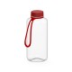 Trinkflasche Refresh klar-transparent inkl. Strap, 1,0 l - transparent/rot